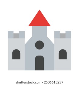 Castle Flat Icon Design For Personal nad Commercial Use