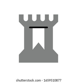 Castle with flat icon illustration