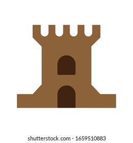 Castillo con ilustración de icono plano