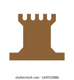 Castle with flat icon illustration