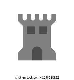 Castle with flat icon illustration