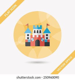 Castle flat icon with long shadow,eps10