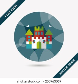 Castle flat icon with long shadow,eps10