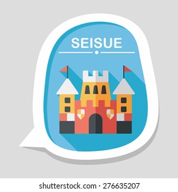 Castle flat icon with long shadow,eps10