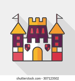 Castle flat icon with long shadow,eps10