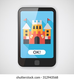 Castle flat icon with long shadow,eps10