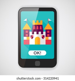Castle flat icon with long shadow,eps10
