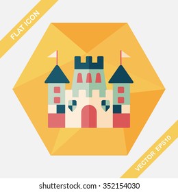 Castle flat icon with long shadow,eps10
