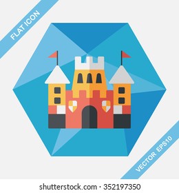 Castle flat icon with long shadow,eps10