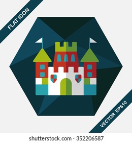 Castle flat icon with long shadow,eps10