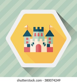 Castle flat icon with long shadow,eps10