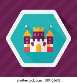Castle flat icon with long shadow,eps10