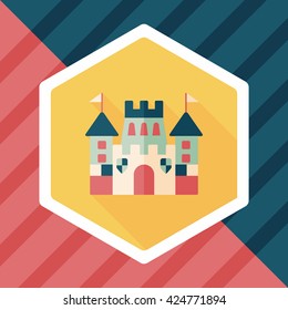 Castle flat icon with long shadow,eps10