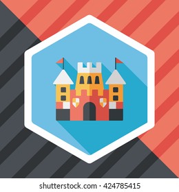 Castle flat icon with long shadow,eps10