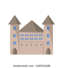 Castle flat icon. Vector illustration. Architecture and design