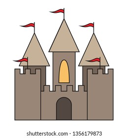 Castle flat icon. Vector illustration.