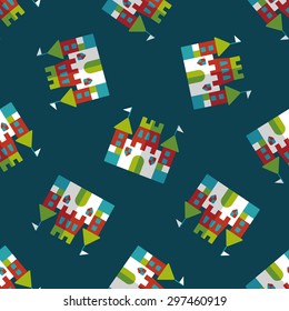 Castle flat icon,eps10 seamless pattern background