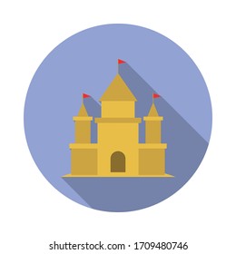 castle flat long shadow icon. Simple color vector of summer icons for ui and ux, website or mobile application