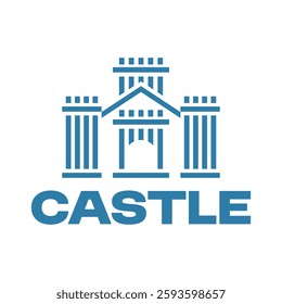 castle flat minimalist logo design