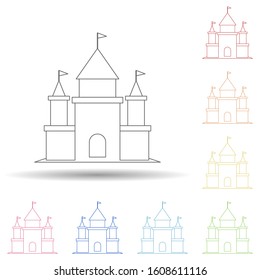 castle flat in multi color style icon. Simple thin line, outline vector of Summer icons for ui and ux, website or mobile application