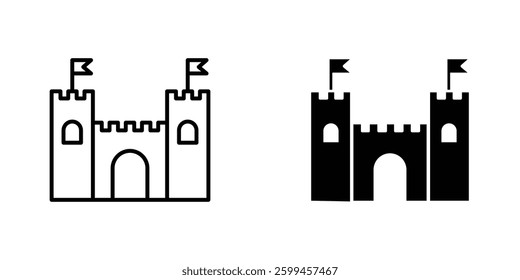 Castle flat simple vector icons illustration set.