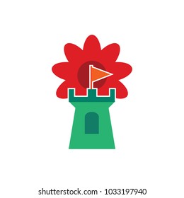 Castle Flower Logo Icon Design