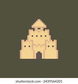 castle fort building pixel art