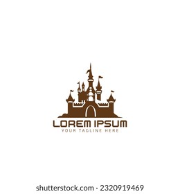 Plantilla de diseño de ilustraciones vectoriales del icono del castillo y del fuerte