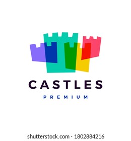 castle fort logo vector icon illustration
