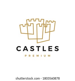 castle fort logo vector icon illustration