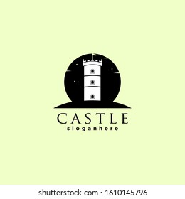 castle fort tower logo design vector