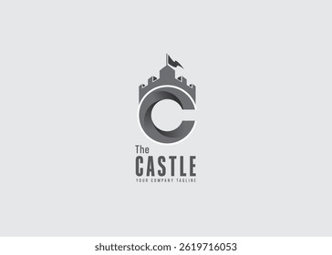 CASTLE FORTRESS C Initial logo design vector illustration