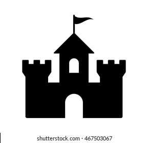 Castle fortress or citadel base flat vector icon for games and websites