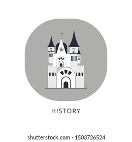 Castle and fortress icon. Collection of castle and house stock vector illustration.