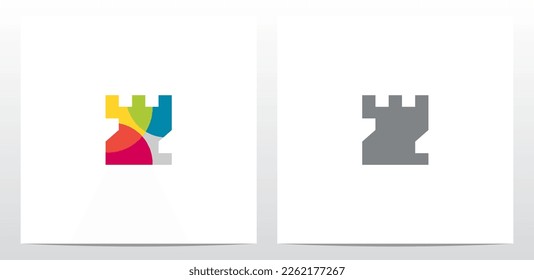 Castle Fortress Letter Logo Design Z 
