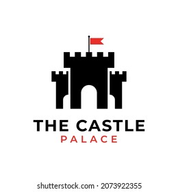castle fortress logo design vector template