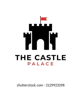 vector de diseño del logo de fortaleza de castillo aislado en fondo blanco