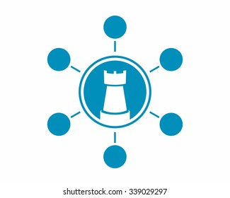 castle fortress logo icon vector