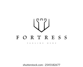 Diseño de logotipo de privacidad de seguridad de Castle Fortress