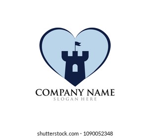 castle fortress stronghold vector icon logo design template