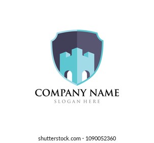 castle fortress stronghold vector icon logo design template