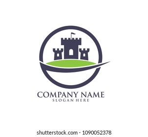 castle fortress stronghold vector icon logo design template