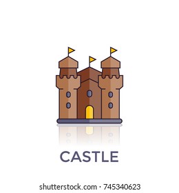 castle, fortress vector icon on white