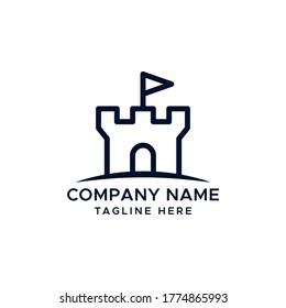 Castle, fortress vector logo design template