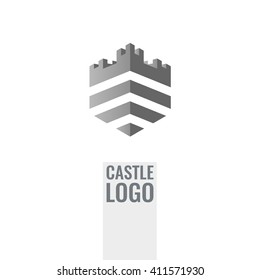 Castle, fortress vector logo. Tower architecture icon. Unique concept logotype for business.