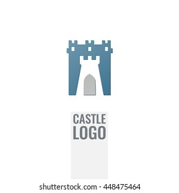 Castle, fortress vector logo. Tower architecture icon.