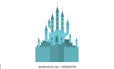 Castle front view isolated vector illustration