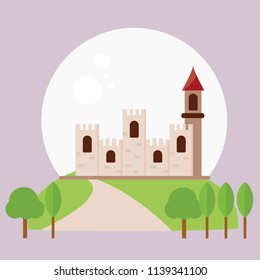 Castle with Full Moon