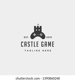 castle game logo design template concept controller