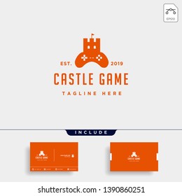 Castle Game Logo Design Template Concept Controller